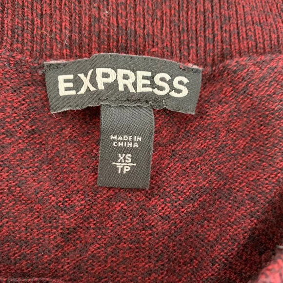 Express Dark Red Flecked Round Hem Oversized Sweater Xsmall Women’s - Picture 10 of 12